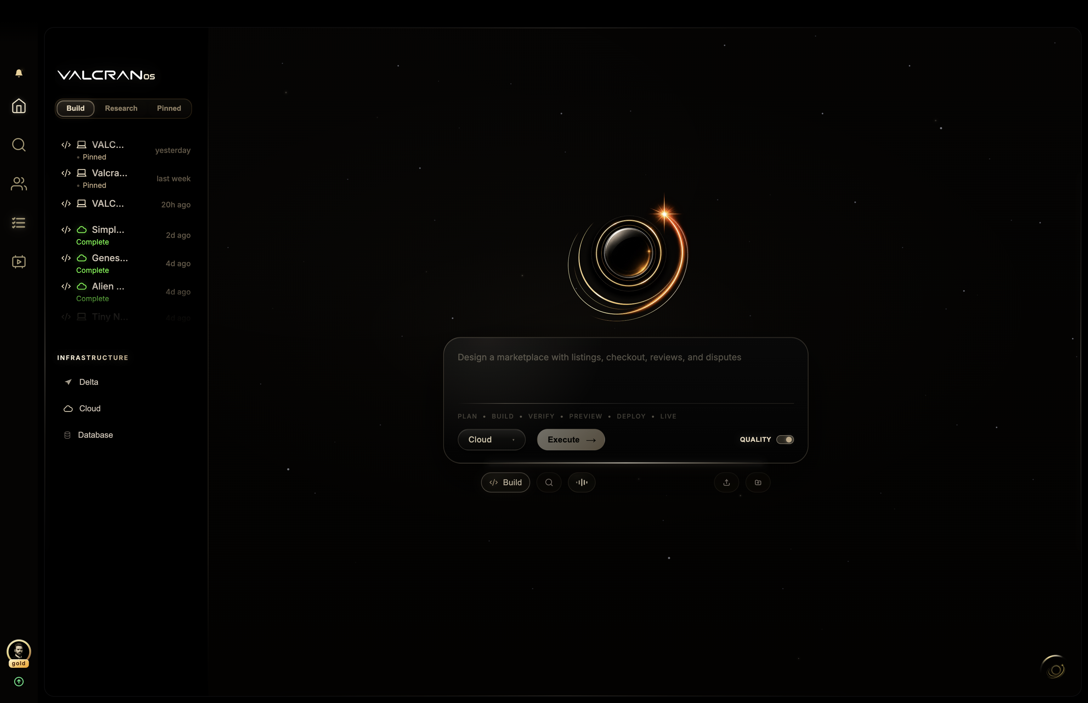 VALCRAN OS macOS interface